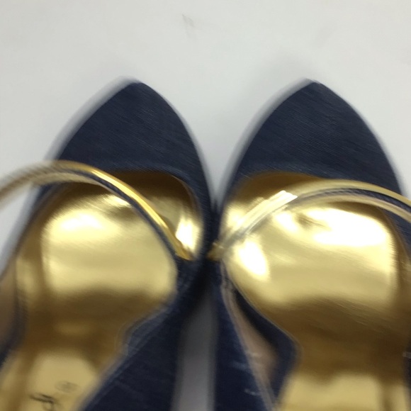 Qupid Denim Platform Metallic Mary Jane Stilettos - Picture 7 of 12